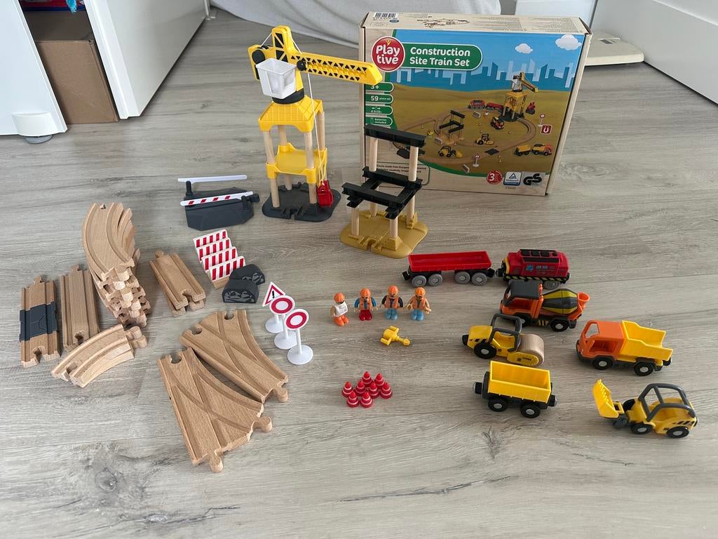 Treinset Playtive (bouwplaats), Ophalen of Verzenden, Zo goed als nieuw