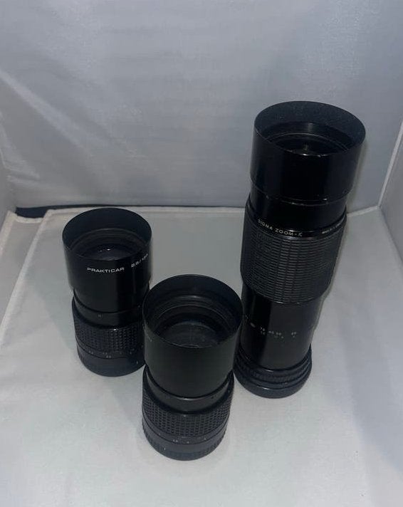 Set van 3 lenzen: Prakticar 135mm en 200mm Sigma Zoom-K, Gebruikt, Sigma, Overige vattingen, Handmatige focus