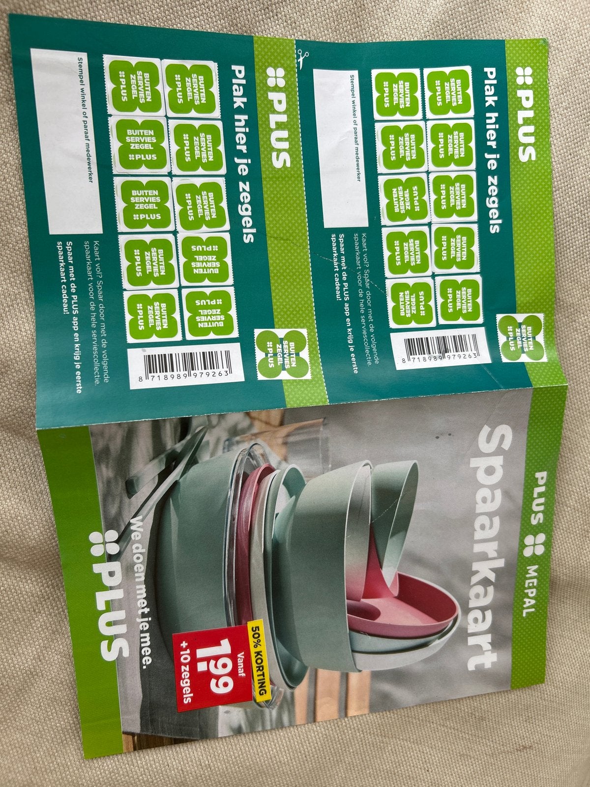 PLUS Mepal Spaarkaart - Serviescollectie (2 stuks), Ophalen of Verzenden, Winkel, Super of Benzinepomp, Overige typen