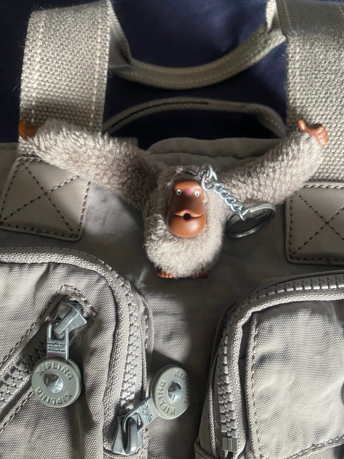 Grote grijze Kipling tas - Ideaal voor dagelijks gebruik, Ophalen of Verzenden, Gebruikt, Grijs, Schoudertasje
