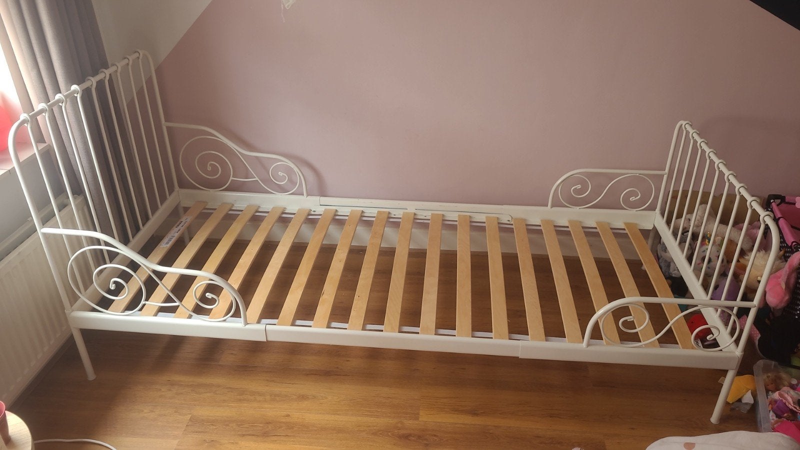 Peuterbed verstelbaar, Ophalen, Gebruikt, 70 tot 85 cm, Lattenbodem