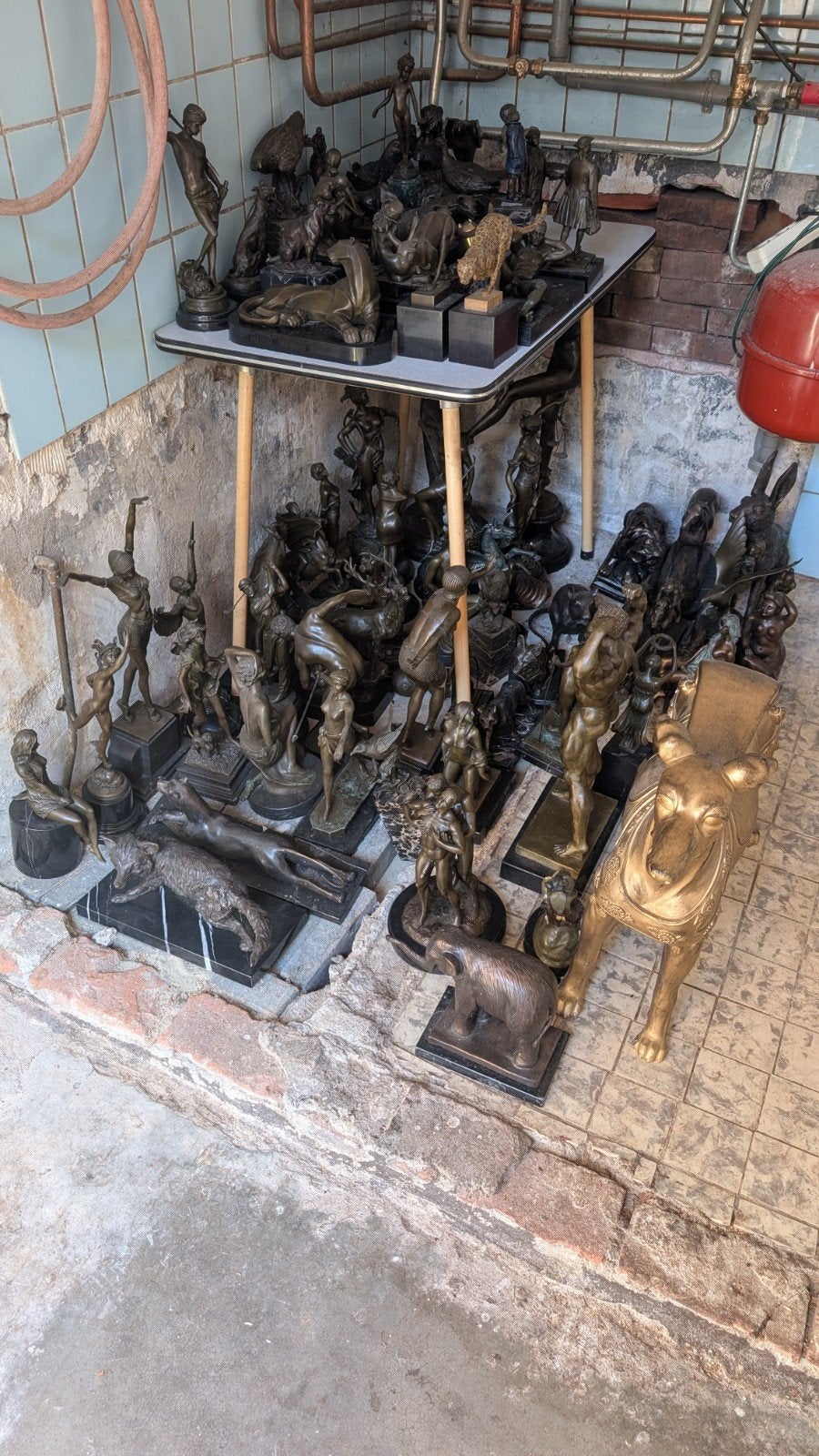 Diverse collectie bronzen beelden, Ophalen, Overige onderwerpen, 20 - 50 cm, Beeld