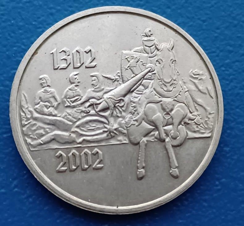 België 2002 penning uit BU set "Gulden sporenslag", Verzenden, Overige materialen, Buitenland