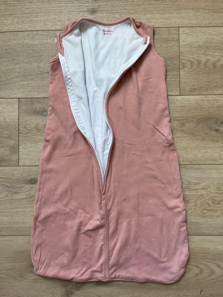 Roze mouwloze slaapzak 68-80 cm TOG 0.5 Bambino, Kinderen en Baby's, Dekens, Slaapzakjes en Inbakerproducten, Ophalen, Zo goed als nieuw