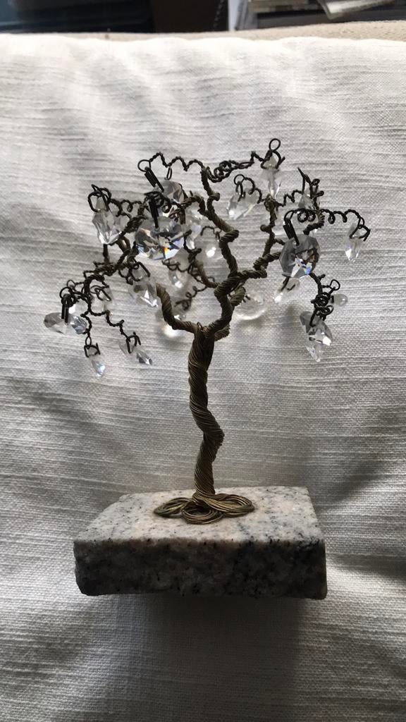 Levensboom handmade koper en kristalglas, Ophalen of Verzenden