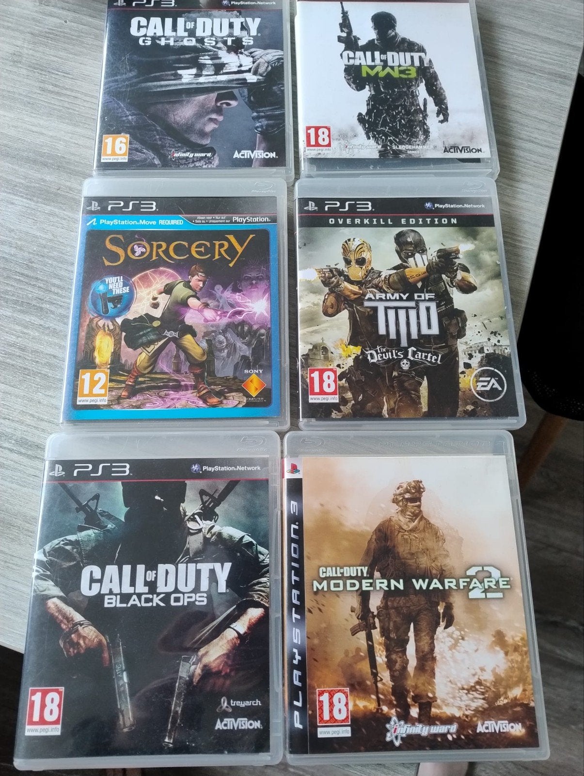 PS3 Game Collectie: Call of Duty, Sorcery, Army of Two, Ophalen, Gebruikt, Vanaf 18 jaar, Shooter