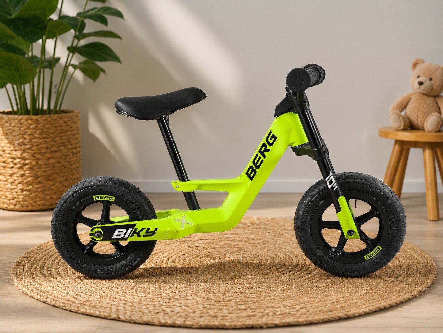 BERG Biky loopfiets 10 inch - Neon Geel, Ophalen of Verzenden, Zo goed als nieuw, Minder dan 16 inch, BERG