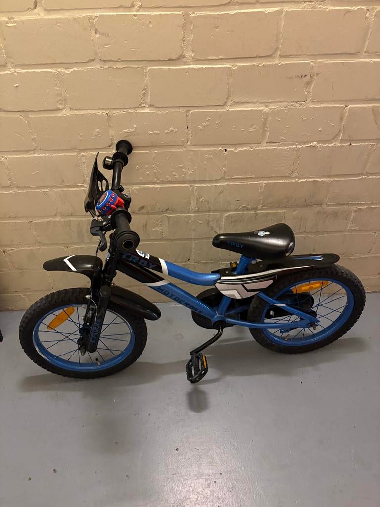 Troy Motocross Kinderfiets 16 inch, Ophalen of Verzenden, Gebruikt, Velgrem, 16 tot 20 inch