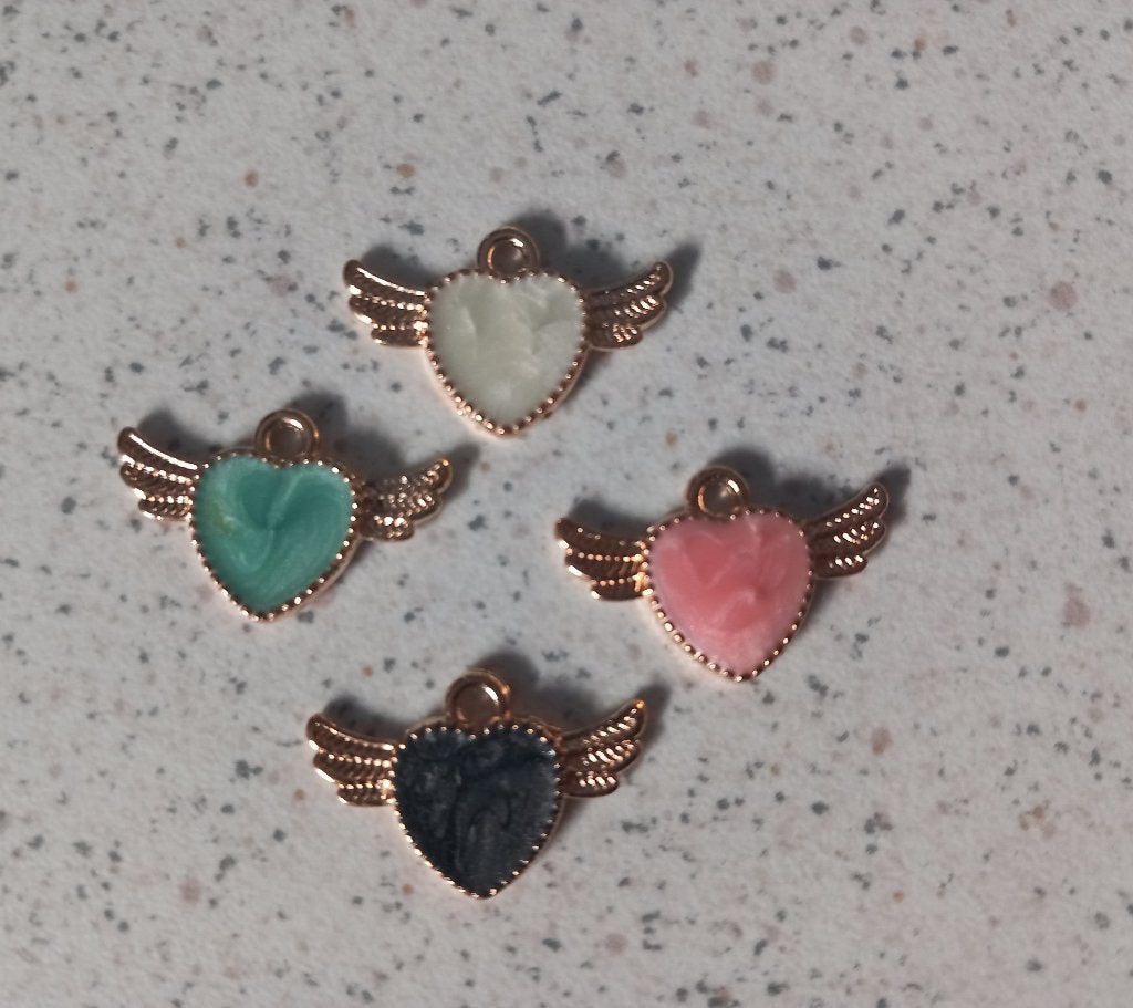 Hart vleugel metalen bedels, Hobby en Vrije tijd, Kralen en Sieraden maken, Ophalen of Verzenden, Nieuw, Bedel