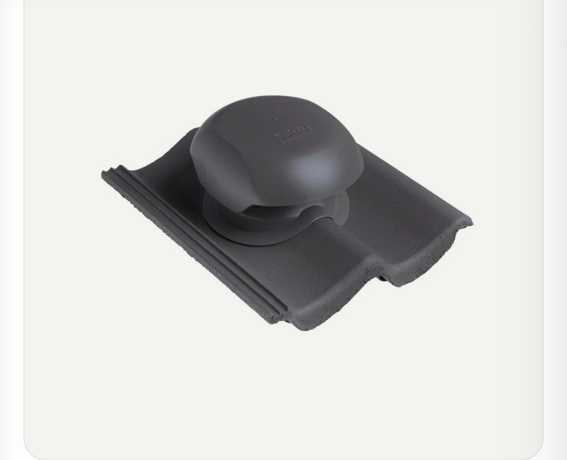 Ventilatiepan 125mm Monier Star Antraciet, Ophalen, Steen of Klei, Zwart, Nieuw