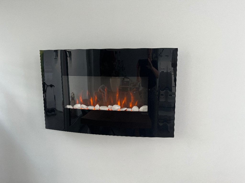 Moa haard elektrisch plus verwarming, Ophalen, Zo goed als nieuw, Hangende haard, Elektrische haard