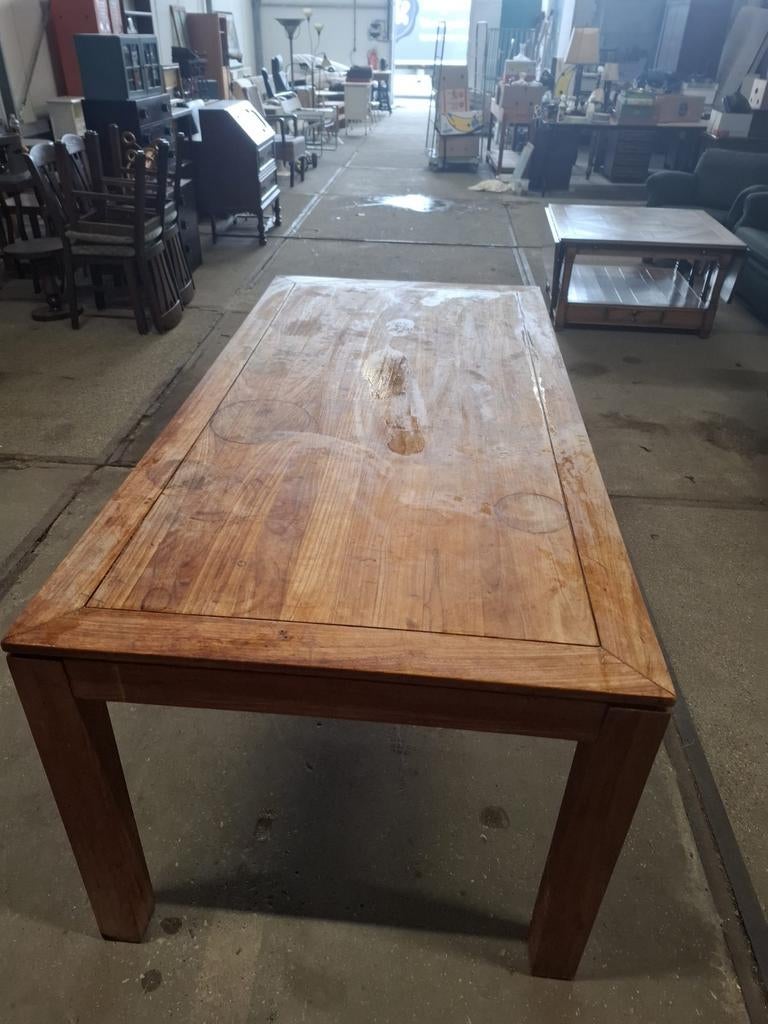 Robuuste geleefde eettafel, Gebruikt, 150 tot 200 cm, Vier personen, Rechthoekig