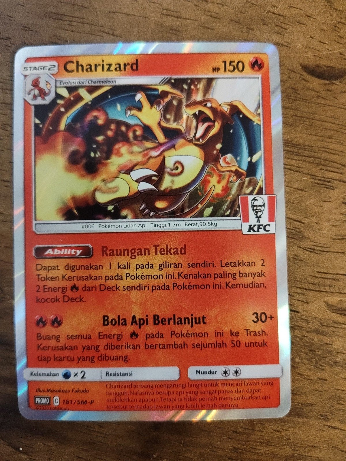 Charizard  181 KFC Promokaart Indonesian, Hobby en Vrije tijd, Ophalen, Zo goed als nieuw, Losse kaart
