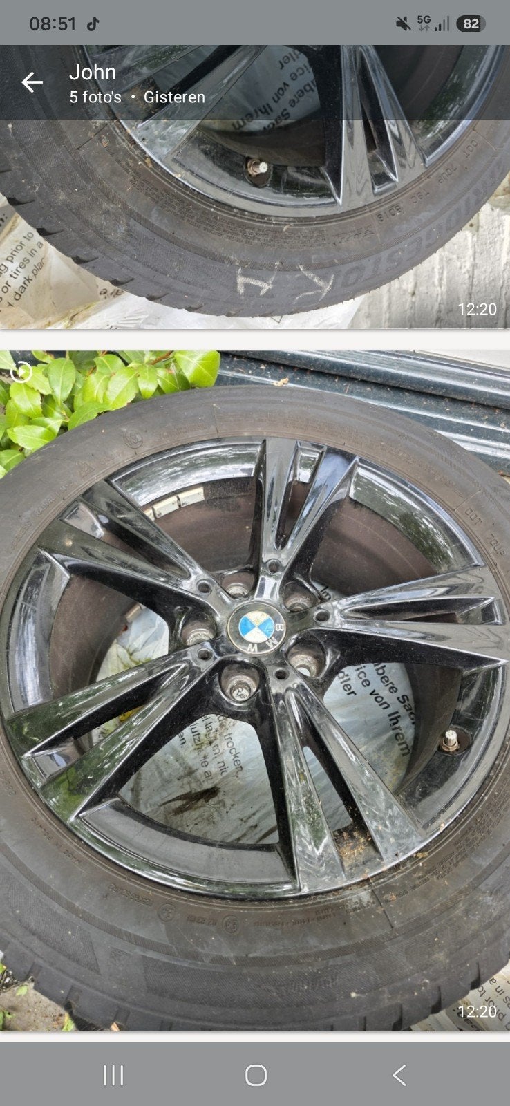 BMW velgen met Bridgestone winterbanden - 18 inch, Ophalen, 18 inch, Gebruikt, Banden en Velgen