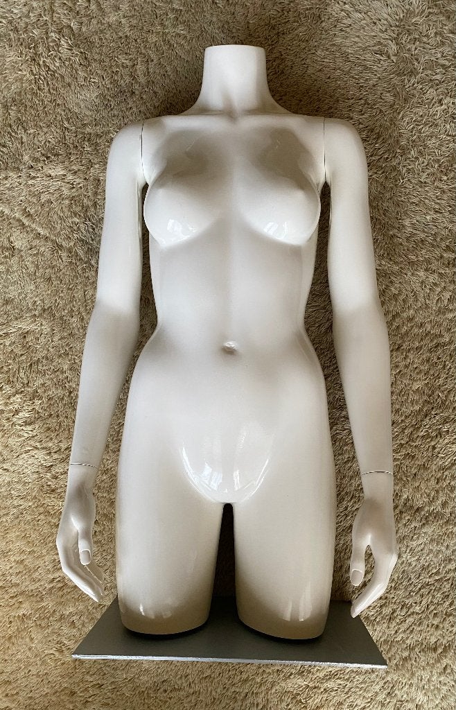 Dames Torso Paspop 90x40cm Witte Etalagepop met Metalen Voet, Ophalen, Eu, Gebruikt, Eu