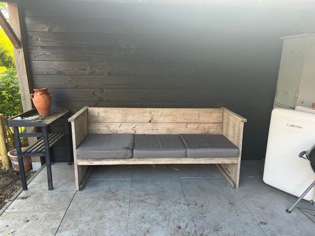 3 grijze lounge bank kussens 60x60, Huis en Inrichting, Woonaccessoires | Kussens, Ophalen, Zo goed als nieuw, Grijs, Vierkant