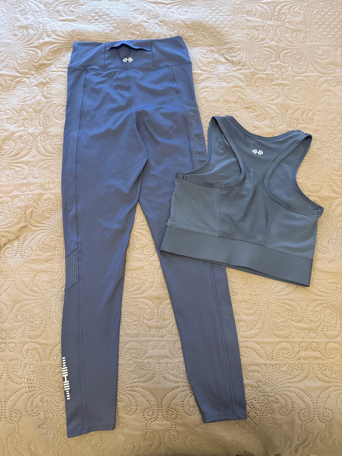 Hema Sportkleding Set: Legging & Sporttop, Maat 38/40 (M), Blauw, Ophalen of Verzenden, Fitness of Aerobics
