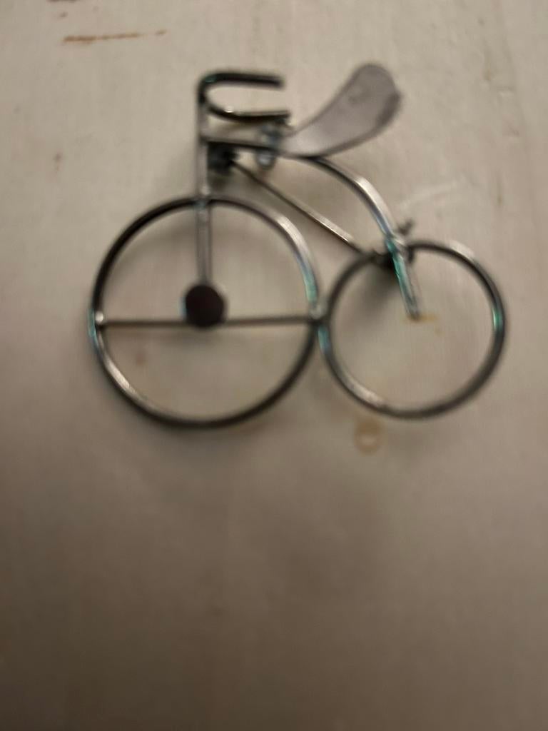 Zilveren hanger /broche fiets., Ophalen of Verzenden, Zo goed als nieuw, Zilver
