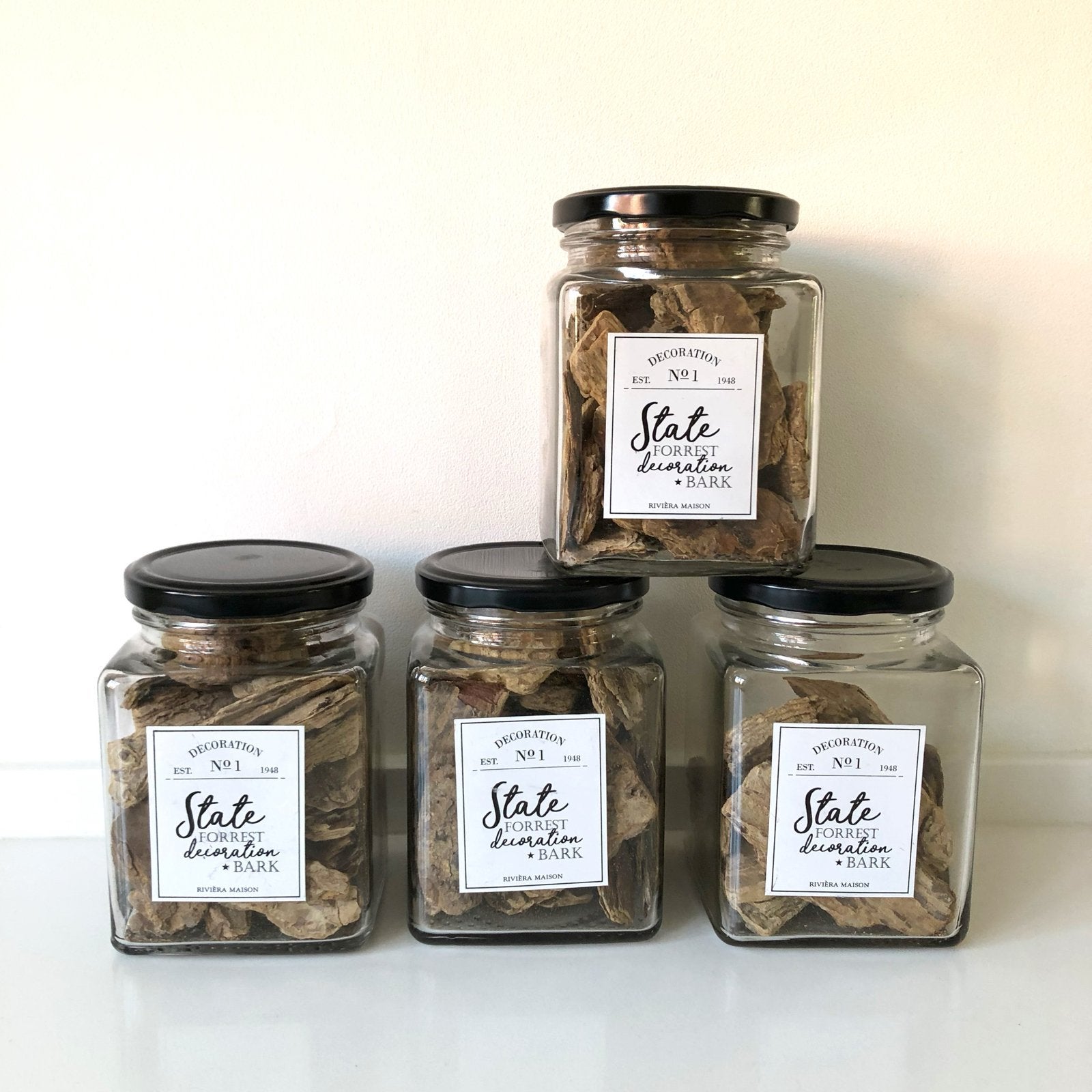 Riviera Maison State Forest Decoration Bark (4 stuks), Ophalen of Verzenden, Glas, Bruin, Landelijk