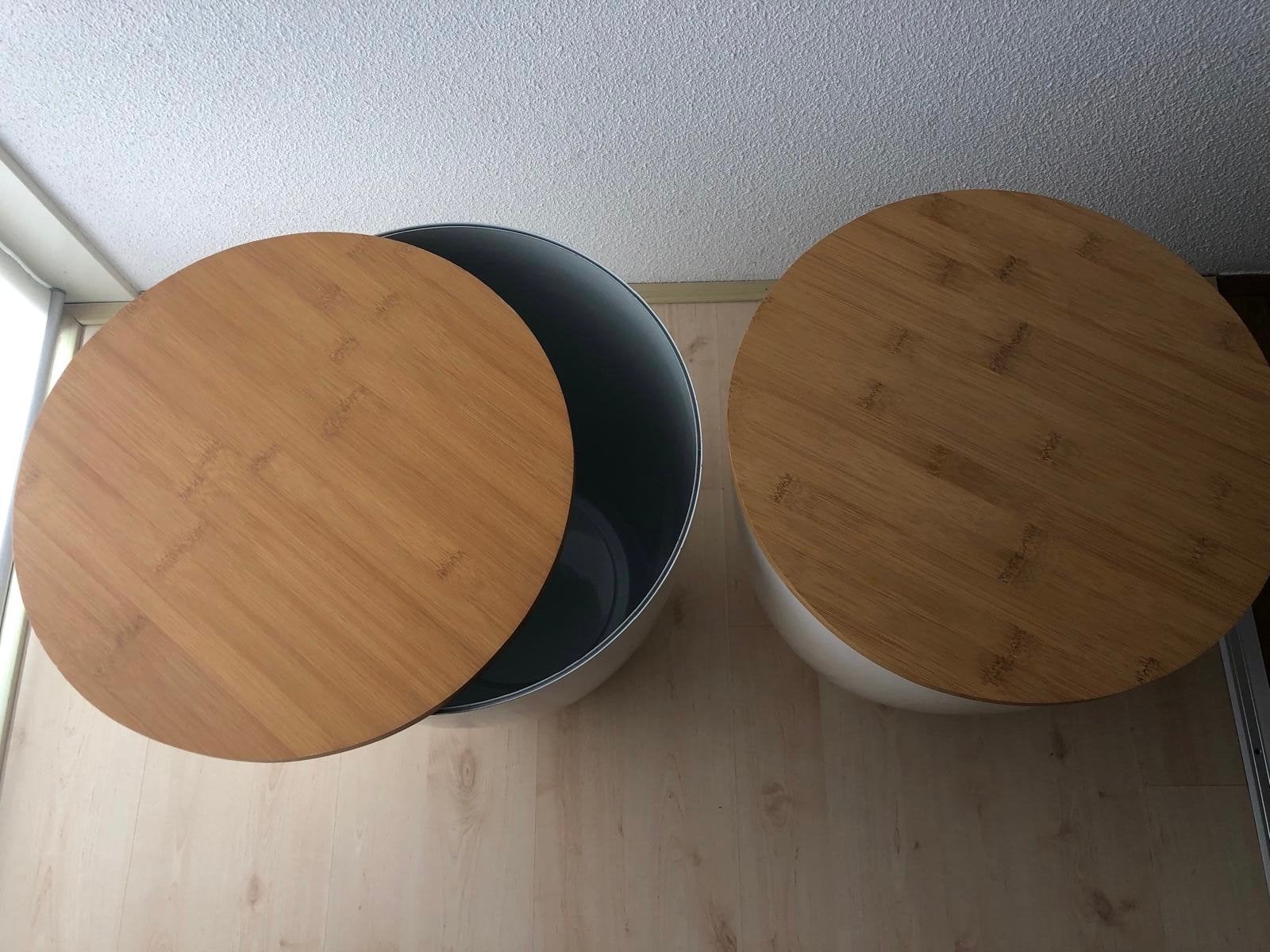 Set van 2 opbergbakken/dozen met bamboe deksel, Ophalen, Minder dan 45 cm, Minder dan 55 cm, Gebruikt