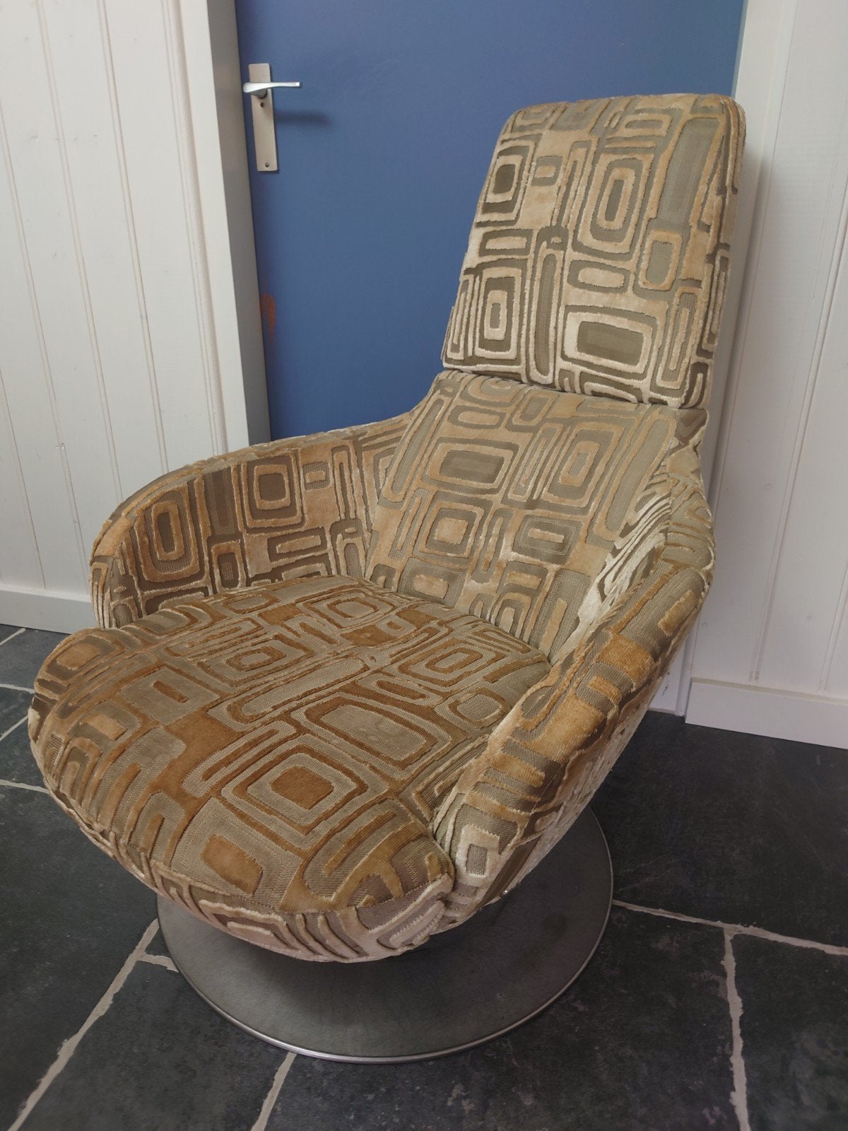 Natuzzi Design Brend, model 2236 "Bond" draaifauteuil, zgan!, Ophalen, 75 tot 100 cm, Zo goed als nieuw, Landelijke Luxe