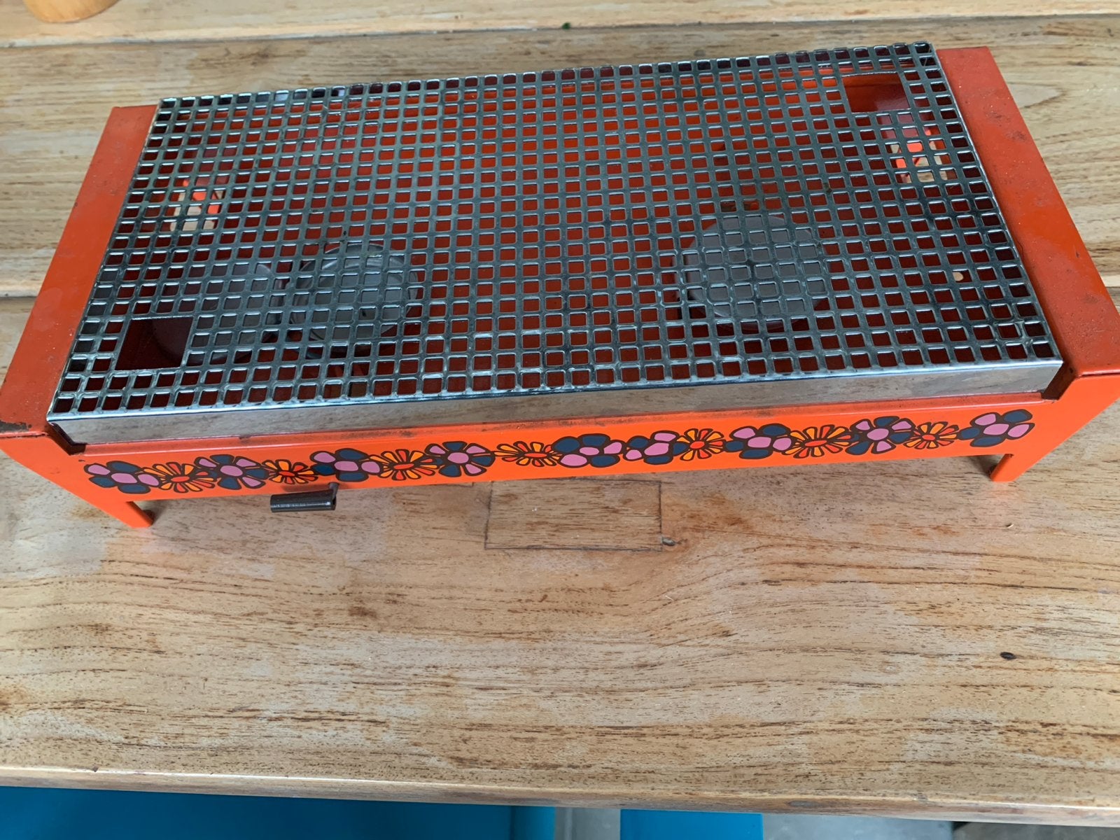 Vintage Brabantia Rechaud Oranje Bloemen Retro, Ophalen of Verzenden, Gebruikt, Minder dan 4 personen