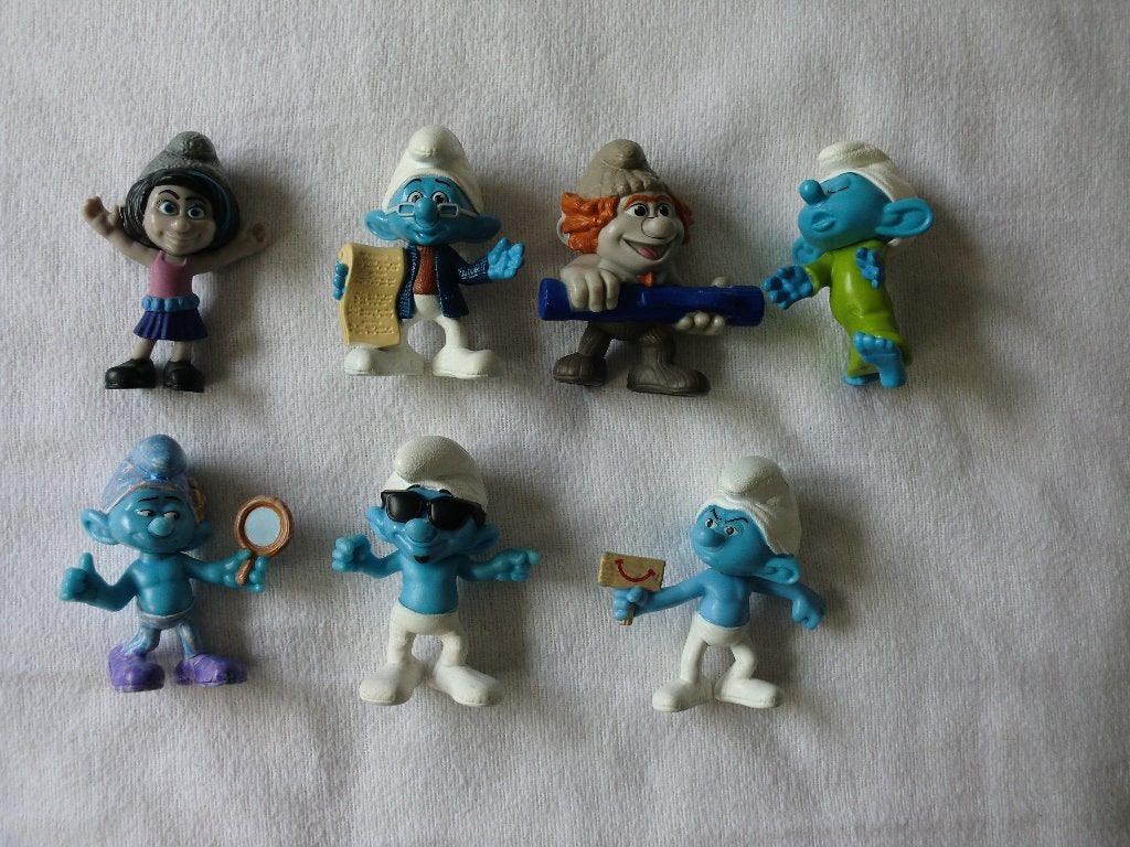7 Smurfen popjes uit 2013 - McDonalds en Peyo (ong. 7,5cm, Ophalen of Verzenden, Zo goed als nieuw, Verschillende Smurfen, Poppetje, Figuurtje of Knuffel