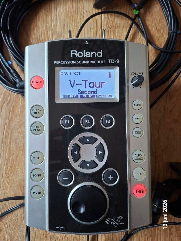 drummodule Roland TD-9, met kabelboom, Ophalen of Verzenden, Gebruikt, Roland, Elektronisch