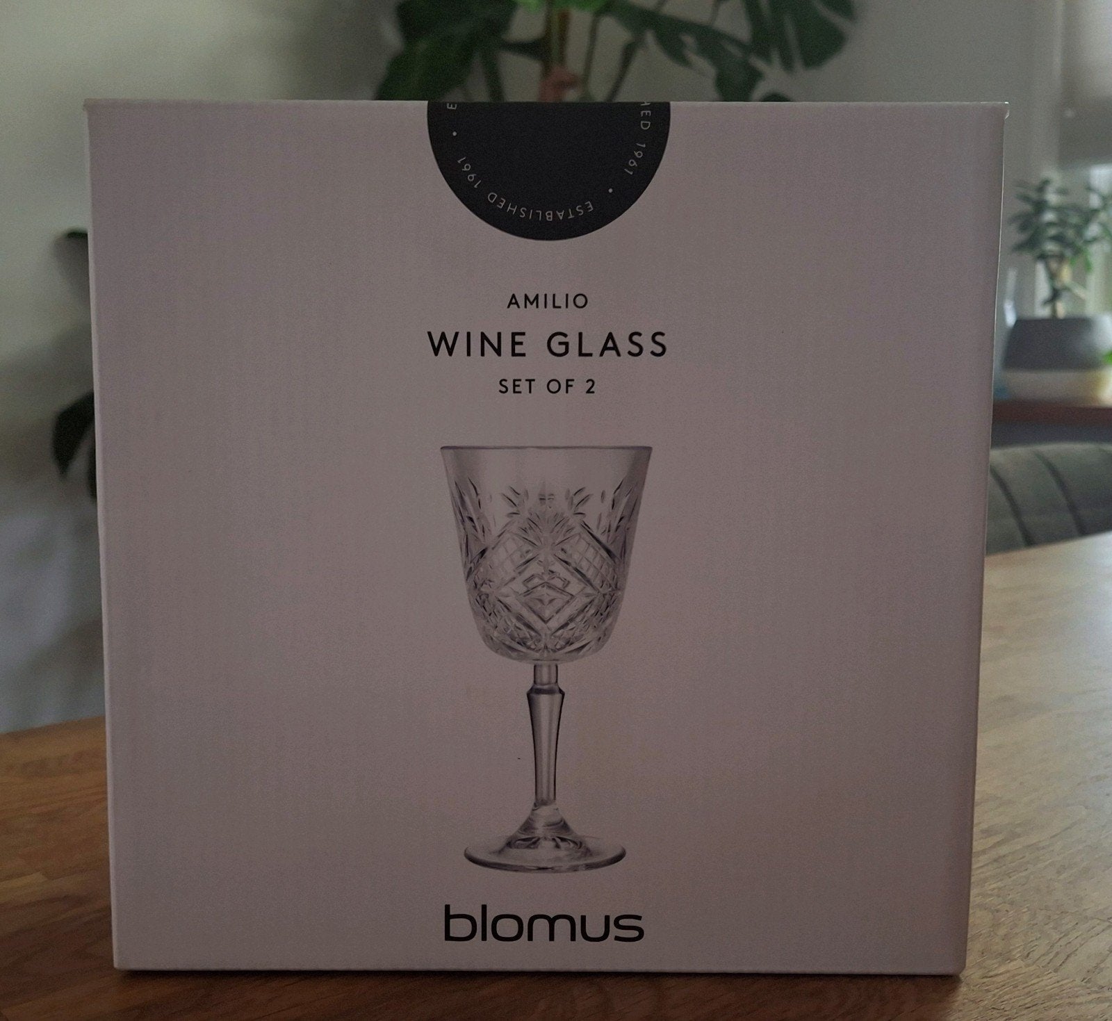 Amilio Wijn Glazen Set van 2 - Blomus, Nieuw, Ophalen of Verzenden, Overige merken, Glas