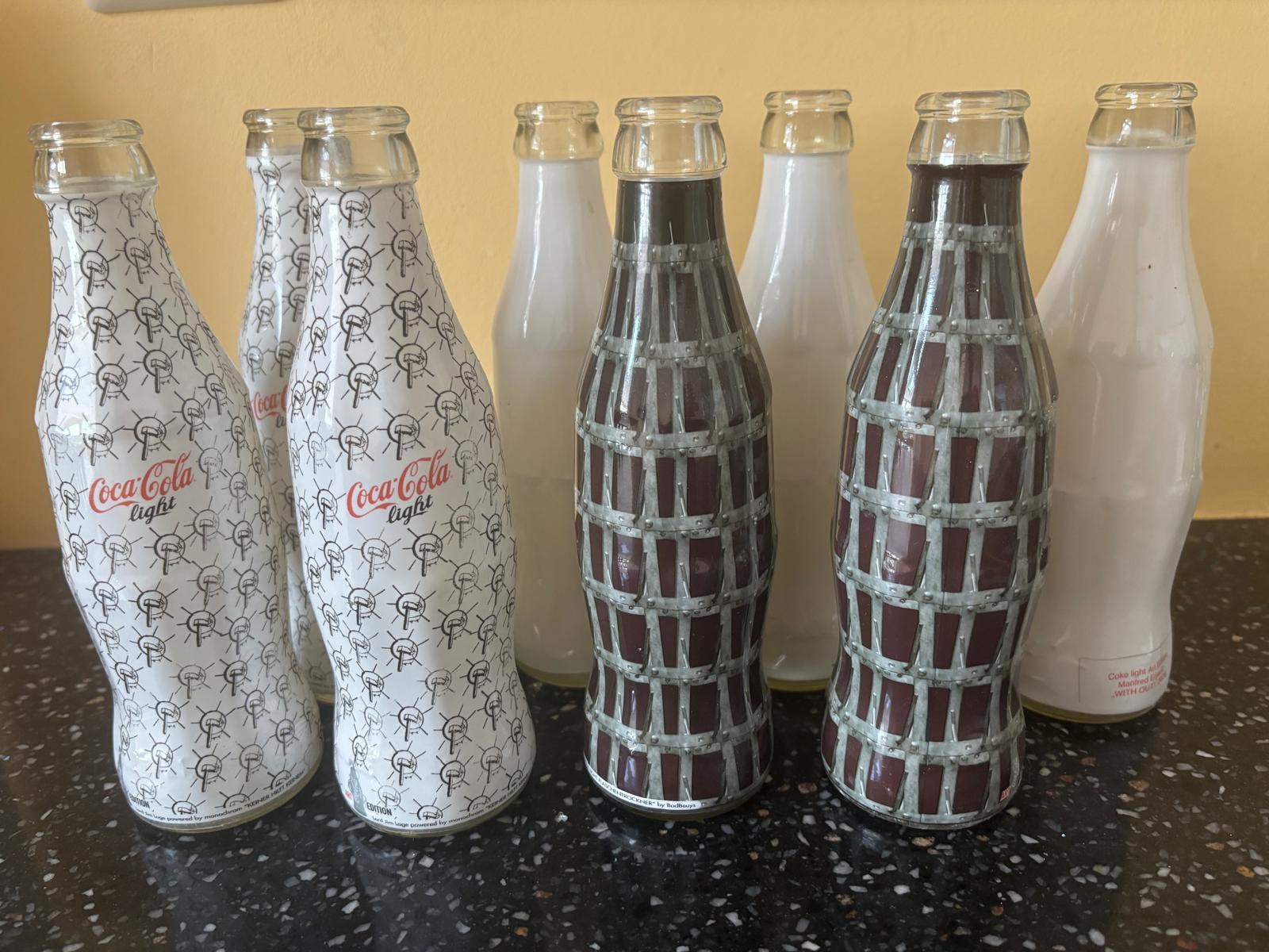 Coca-Cola Light Art Edition 2006 - complete serie - 8 stuks, Glas of Glazen, Gebruikt, Ophalen of Verzenden, Glas
