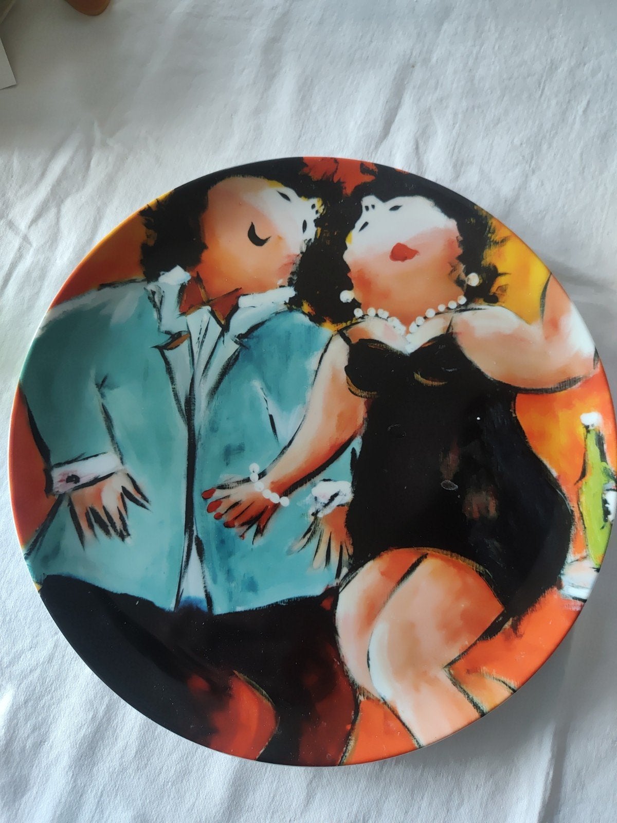 Theo Broeren "Dancing" bord - 31 cm, Antiek en Kunst, Antiek | Porselein, Ophalen