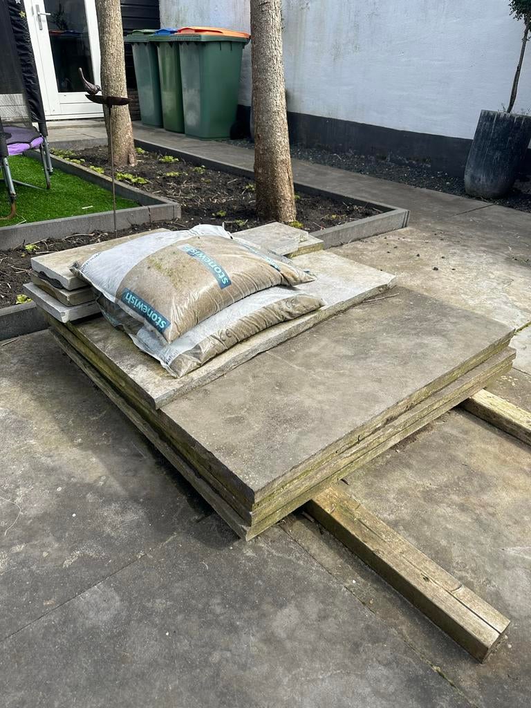 Chinees hardsteen terrastegels 100x100x33, Tuin en Terras, Ophalen, Gebruikt, Terrastegels, Natuursteen