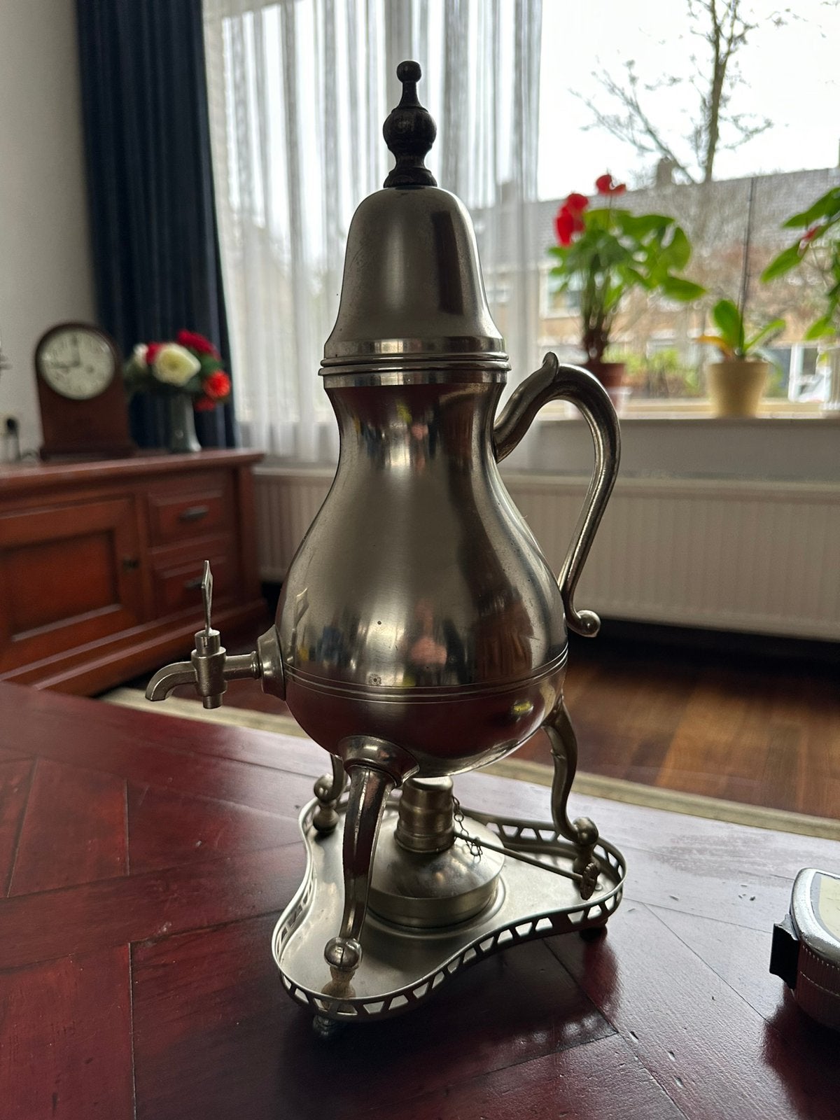 Antieke tinnen kraantjeskan of Drentse koffiekan, Antiek en Kunst, Antiek | Tin, Ophalen of Verzenden