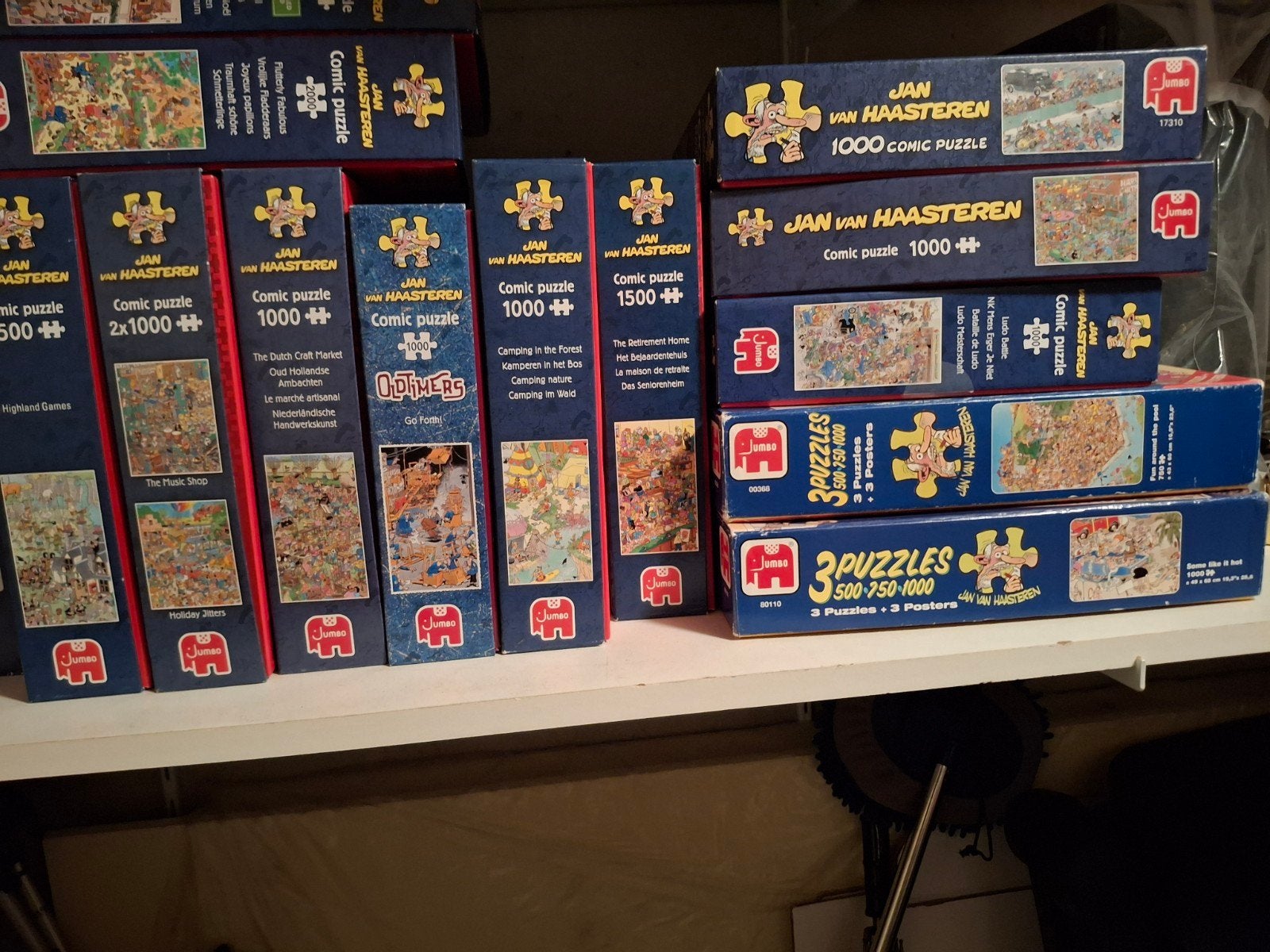 Jan van Haasteren Puzzels - Diverse  in doos 500/ 750/ 1000, Ophalen, Gebruikt