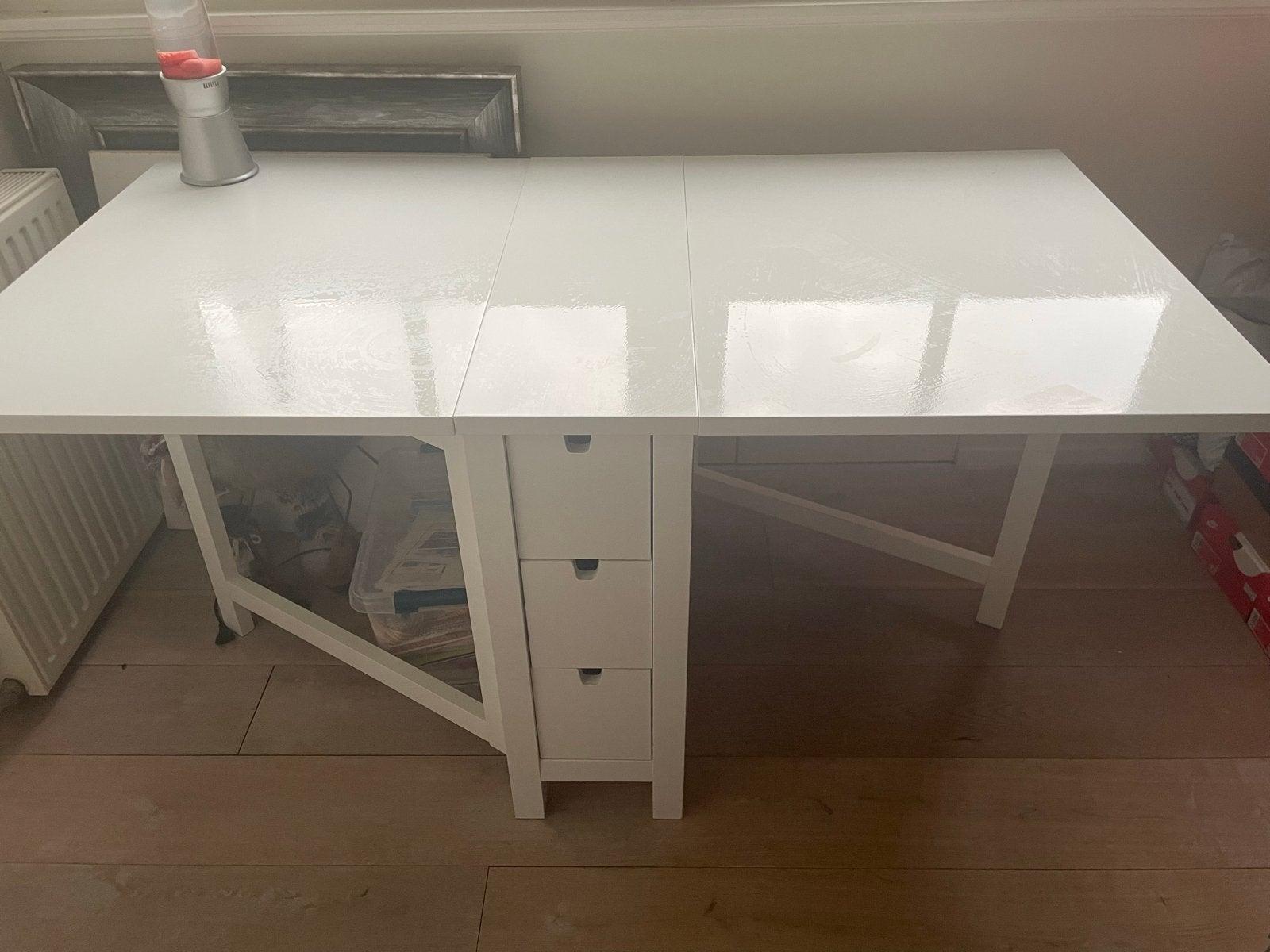IKEA Norden Klaptafel - Wit, met lades, Huis en Inrichting, Tafels | Eettafels, Ophalen, Gebruikt, 100 tot 150 cm, 50 tot 100 cm