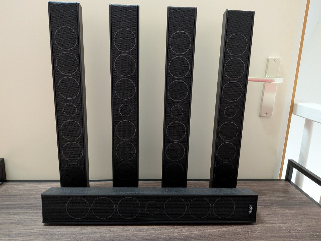 Teufel CS 75 FCR 5.0 slanke speakers, Overige merken, Ophalen of Verzenden, Zo goed als nieuw, 60 tot 120 watt