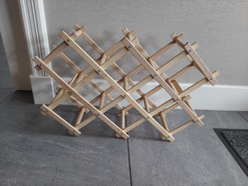 retro houten wijnrekjes schaarwijnrek, Ophalen of Verzenden, Huis en Inrichting