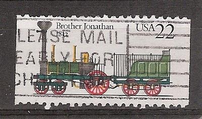 USA, Antieke Stoomlocomotieven, nr. 5, 1987., Ophalen of Verzenden, Gestempeld, Noord-Amerika