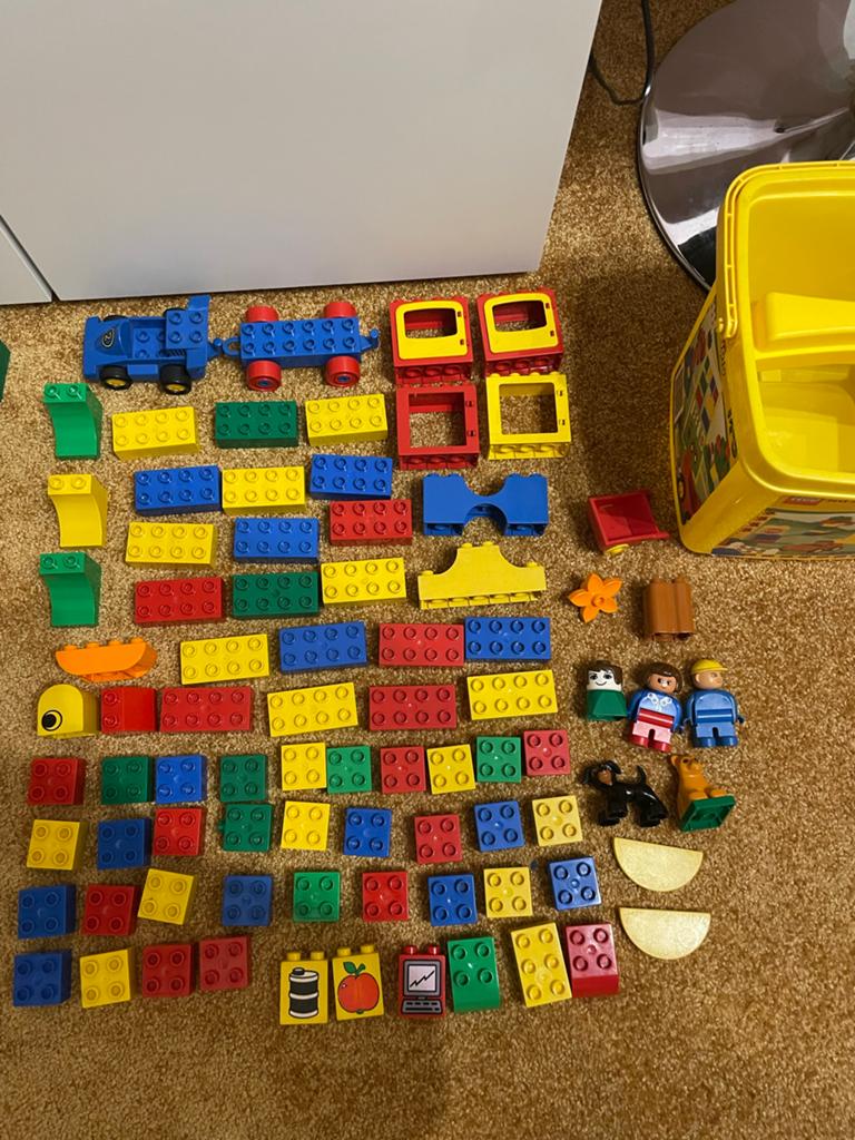 Grote partij Duplo met trein, figuren en accessoires, Ophalen of Verzenden, Zo goed als nieuw