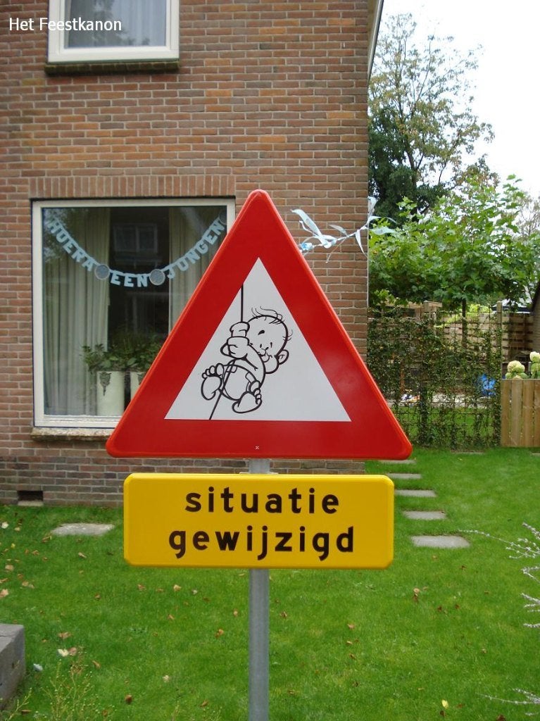 Geboorteverkeersborden te huur en andere geboorteborden, Ophalen, Zo goed als nieuw, Geboortebord