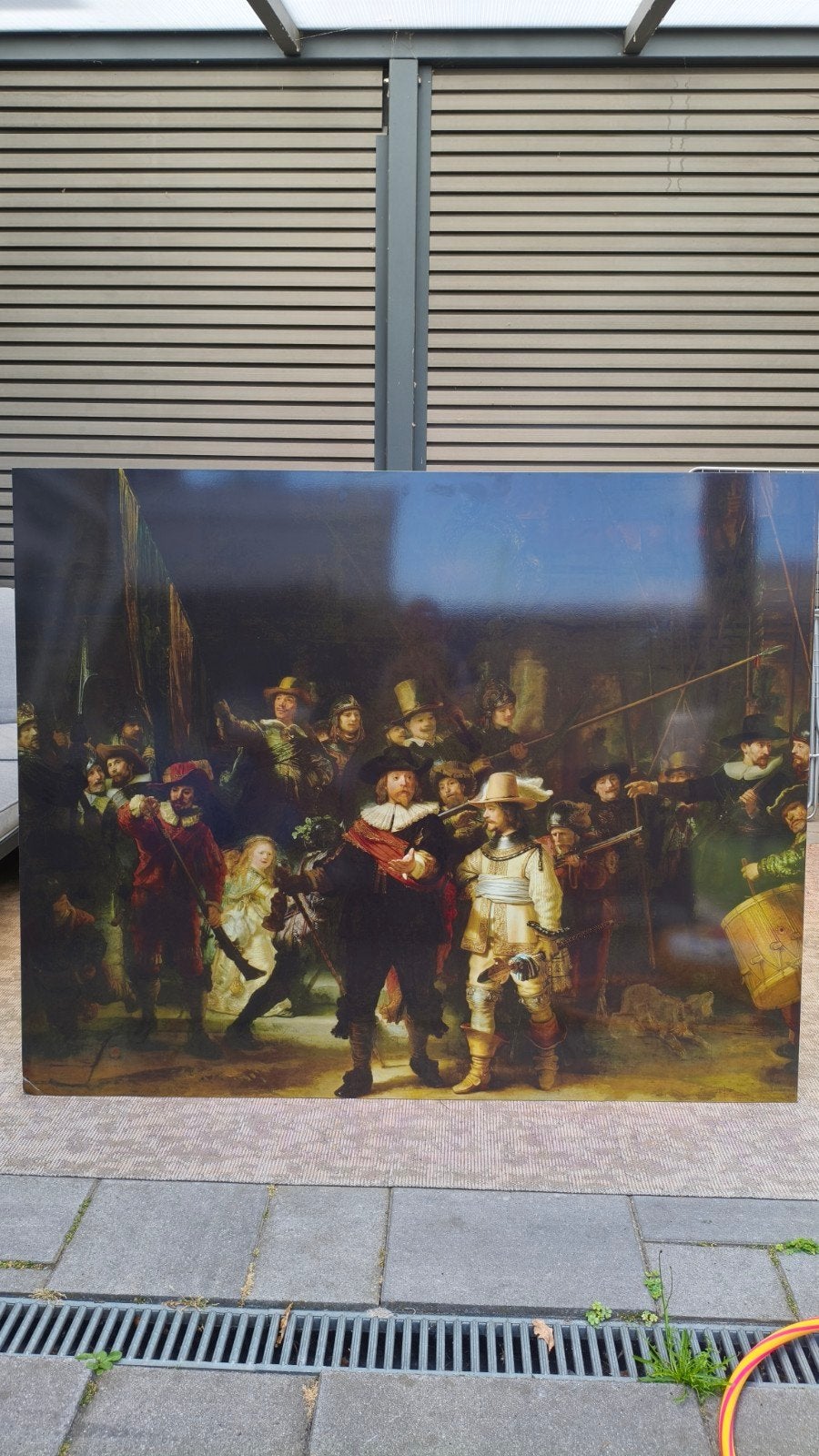 Grote reproductie van De Nachtwacht van Rembrandt, Antiek en Kunst, Kunst | Schilderijen | Klassiek, Ophalen, Nederlandse school