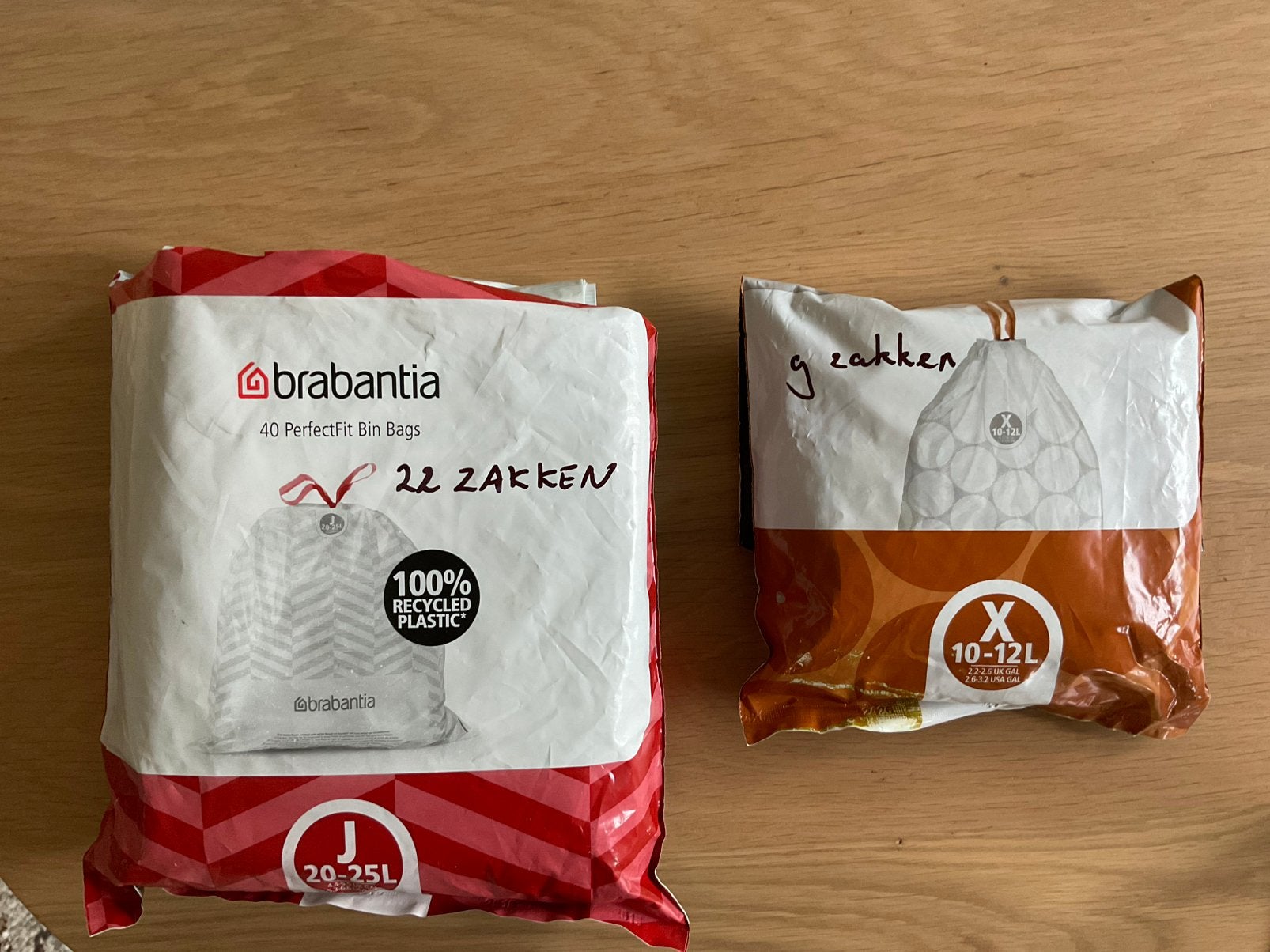 Brabantia Perfect Bin Bags afvalzakken Maat J en X, Ophalen, Nieuw, Overige materialen, Overige merken