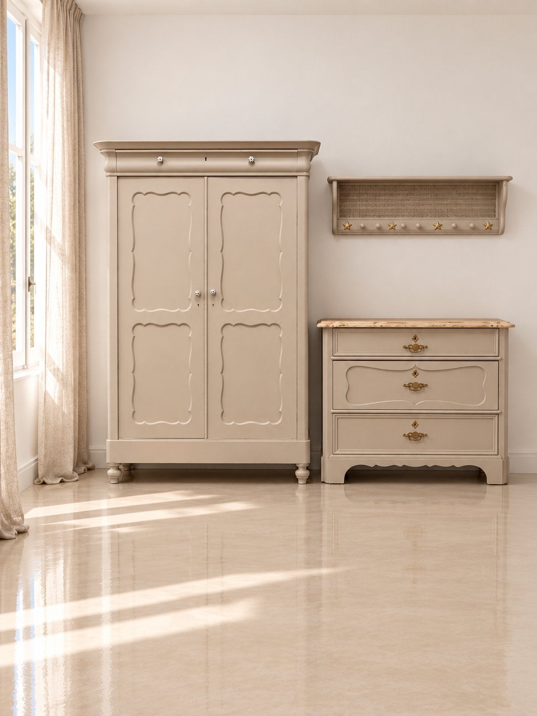 Vintage babykamer linnenkast biedermeier commode kledingkast, Ophalen, Jongetje of Meisje, Zo goed als nieuw, Nvt