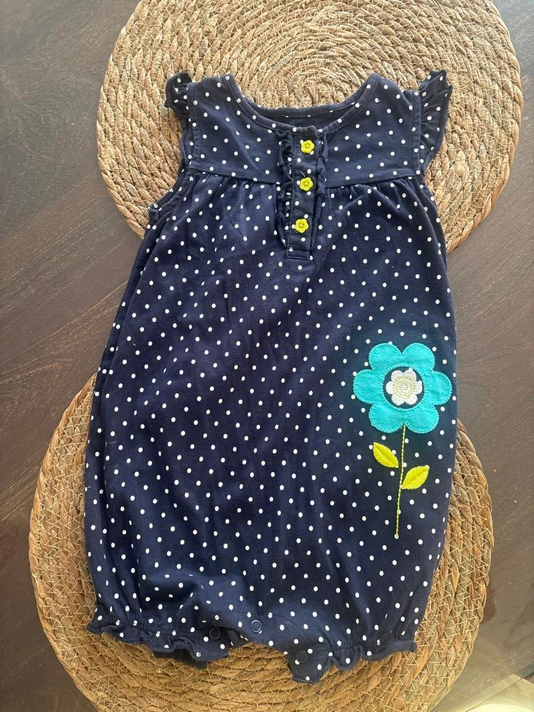 Carter's blauwe playsuit met polkadots - Maat 2 jaar, Ophalen of Verzenden, Zo goed als nieuw, Meisje, Overige typen