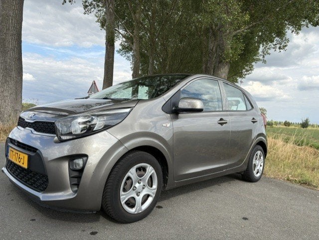 Kia Picanto 1.0 Cvvt 67pk 5-zits 2018 Grijs, Auto's, Voorwielaandrijving, Stof, Zwart, 4 stoelen