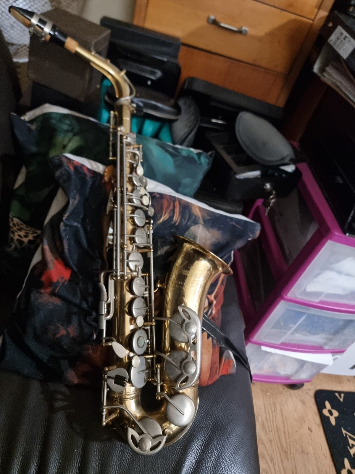 Zeer zeldzame Armstrong saxofoon met gravure, Ophalen of Verzenden, Zo goed als nieuw, Overige typen