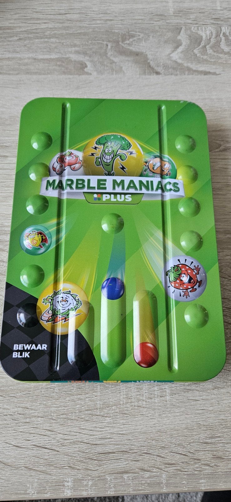 Marble Maniacs Plus knikkers en bewaarblik, Ophalen of Verzenden, Gebruikt, Jongen of Meisje
