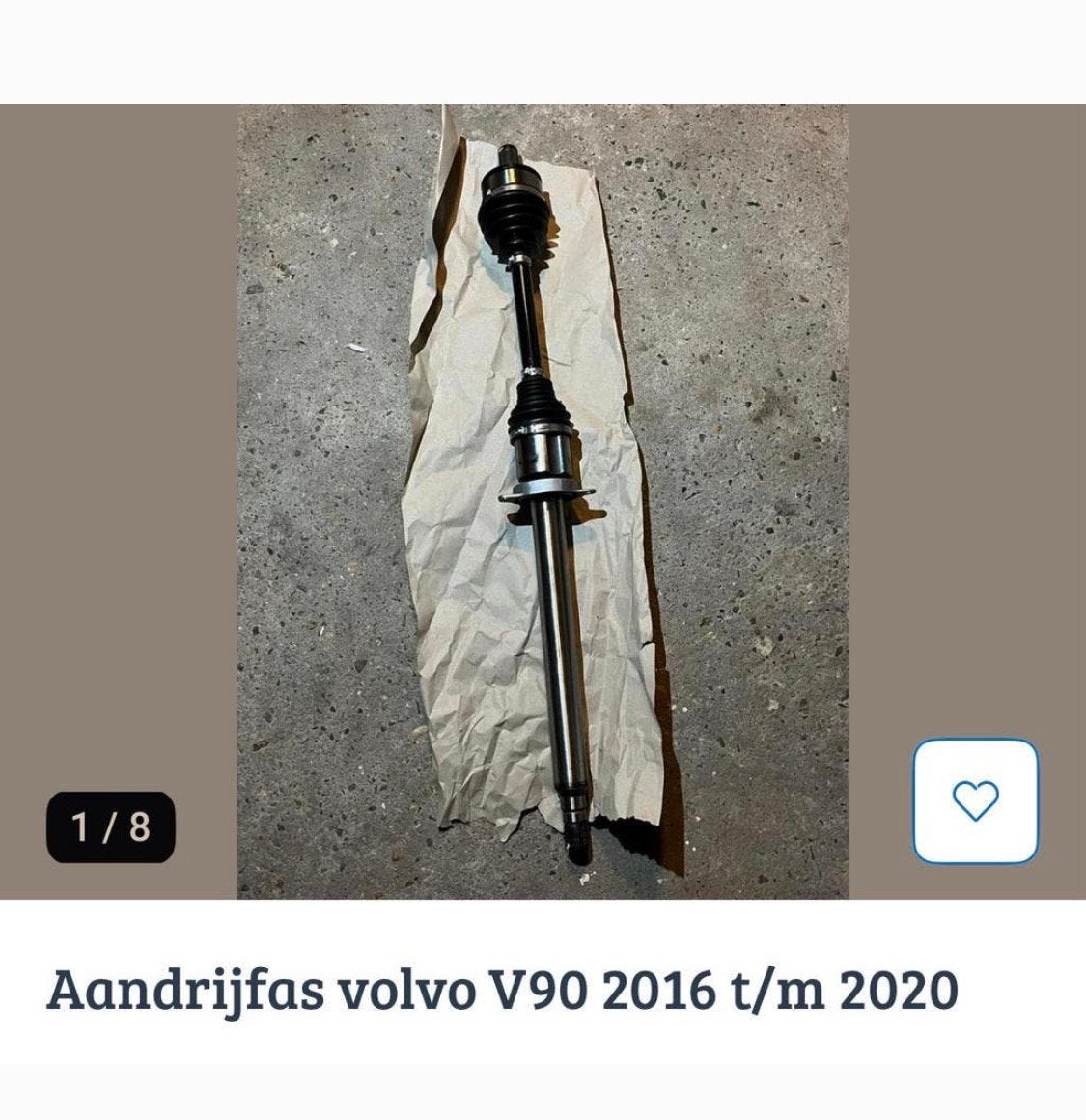 Aandrijfas. Volvo V90. V60. 2017 t/m 2021, Ophalen, Nieuw, Volvo