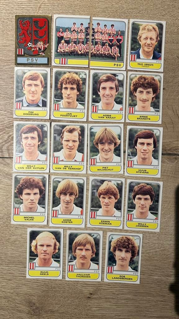 Panini Voetba 82 plaatjes PSV complete set, Verzenden, Zo goed als nieuw, Meerdere plaatjes
