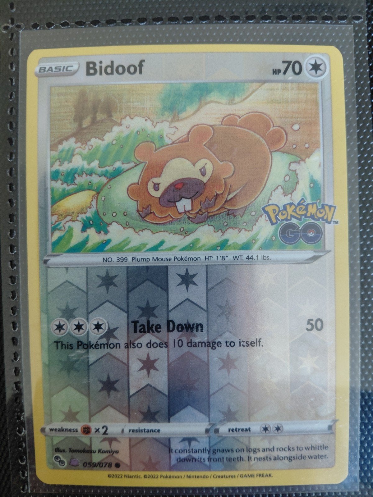 pokemon go bidoof 059/078 ditto (peelable NM, Ophalen of Verzenden, Zo goed als nieuw